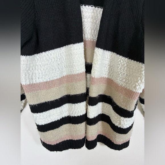 Lane Bryant Cardigan 26/38 Multi-Yarn Striped Fuzzy - Picture 8 of 12